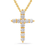 14 KT Rounds Shape Diamond Cross Shared Prong Set